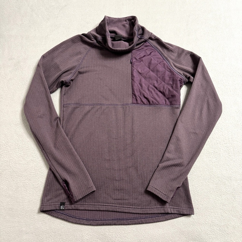Flylow Pullover Womens Small Purple Grid‎ Fleece Midlayer Sondra Outdoor Hiking